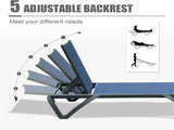 Outdoor Lounge Chair, 2 Pieces Aluminum Plastic Patio Chaise Lounge with 5 Position Adjustable W2369P470775
