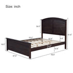 ZUN Farmhouse Wooden Platform Full Size Bed with Curl Design Headboard and Footboard for Teenager, WF530030AAP