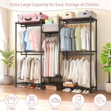 Heavy Duty Garment Rack, Freestanding Closet Organizer, Portable Wardrobe Clothes Rack, Adjustable W3204P318297