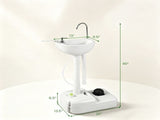 Portable Camping Sink with Foot Pump, 17L Large Capacity Hand Wash Stand with Rolling Wheels & 65749048