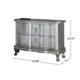 ZUN 2 Drawers Wooden Nightstand in Silver Finish B016P251587