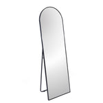 ZUN Black 71x31.5 inch metal arch stand full length mirror W2203P156461