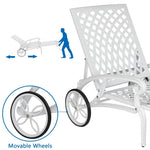 ZUN 193*64.5*93cm Backrest Adjustable Courtyard Cast Aluminum Lying Bed White 22425669