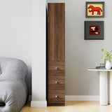 70.87" H Display Storage Cabinet , 4-Tier Shelf, 3 Side Drawers , Modern Wooden Tall Bookshelf W331P281206