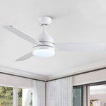 ZUN Smart 48 in. integrated LED Balck Ceiling Fan with Remote Contorl and Plywood Blades W1367135046