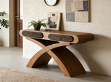 Ashwood veneered console table with cross leg, Two Handle Drawers, Console Table ,Easy Assembly, for W3040P455736