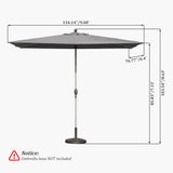 Rectangle Patio Umbrella with Crank Lift and Tilt Function W1859P320959