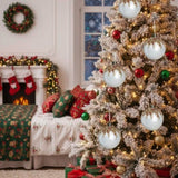 6PCS Set of 3.9" Christmas Ball Ornaments Glass Holiday Decorations for Christmas Tree Party Hanging 52544399