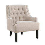 ZUN Modern Traditional Accent Chair Chenille Upholstery Button-Tufted Solid Wood 1pc Living Room B011P182659