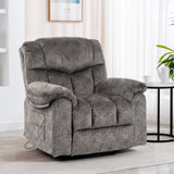 ZUN Swivel and Rocking Recliner Chair with Massage and Heating Bonded Leather Sofa W1403P172912