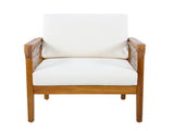 Outdoor Acacia Wood Club Chair with Handwoven Rope, Teak Finish N768P363953T