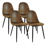 Dining Chairs Set of 4, Modern Accent Chairs with Soft glove suede Fabric Upholstered Seat, Spoon 02580000