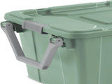 40 Gallon Durable Plastic Storage Tote with Latching Lid and Pull Handle, Green, 2 Pack 56212874