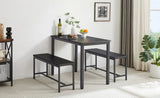 ZUN Dining Table Set, Bar Table with 2 Dining Benches, Table Counter with Chairs, Industrial for W1668P186641