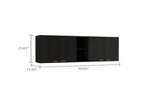 Menlo 59-inch Four Swing Doors Wall Cabinet Black Wengue B06280515