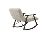 Casual folding rocking chair upholstered, lounge rocking chair adjustable high back and foot 80997707