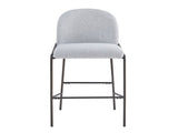 Galen Indoor Metal Upholstered Barstool, Antique Bronze Finish Frame with Gray Fabric, Set of 2 N775P290453G