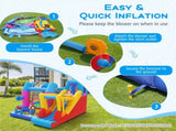 6-in-1 Inflatable Bouncer Castle with Climbing Wall, Ring Toss, Punching Bag, Ideal Gift for 21842038