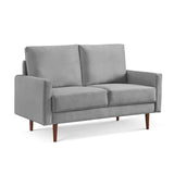 ZUN 57.1” Modern Decor Upholstered Sofa Furniture, Wide Velvet Fabric Loveseat Couch, Solid Wooden Frame B082111404