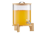 2.2 Gallon Glass Beverage Dispenser with Wooden Stand, Stainless Steel Spigot, Ideal for Serving 65207451