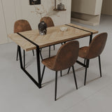 59" MDF light wood table and modern chair set of 4 pieces, medieval wooden kitchen 41222615