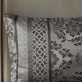 7 Piece Jacquard Comforter Set Grey Queen B03597022