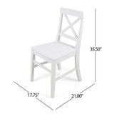 ZUN Acacia Wood Dining Chairs, White 62888.00WHI