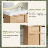 15.75" Bathroom Vanity with Reversible Resin Sink, MDF Cabinet with Adjustable Shelf and N729P285513N