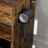 Vanity Table with Mirror & Adjustable LED Lights, Power Outlet, Hairdryer Holder & Stool Compact 18725352