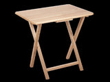 Modern Indoor Folding Tray Table Set of 2, Natural Finish, Solid Rubberwood, 19 x 14.5 x 26 79459627