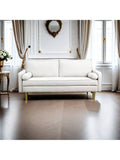 Modern Mid-Century Style Linen Sofa with 2 Pillows, Bedroom Furniture, Home Office 3 Seat Sofa 73156899