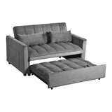 3 in 1 Convertible Sleeper Sofa Bed, Modern Pull Out Couch Bed, Adjustable Backrest, Velvet Loveseat W2121P289395