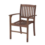 ZUN Acacia Wood Patio Dining Chair Set of 2, Solid Wood Indoor Outdoor Comfortable Seat Brown, Modern W2640P207939