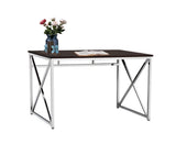 Madison Office Workspace Desk MDF/Chrome In Brown B091P183627