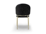 Onyx Modern Style 2PC Chairs made with Velvet fabric and Gold coated metal Legs - Black B009P332650