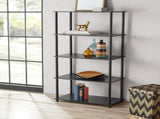 No Tools 5-Shelf Bookcase, True Black Oak 97870339