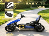 Blue Kids Pedal Go Kart - Swing Axle Design, Shock-Absorbing Wheels, Off-Road Outdoor Racer for 47266484