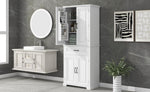 ZUN Bathroom Storage Cabinet with Doors and Drawer, Multiple Storage Space, Adjustable Shelf, White 47035858