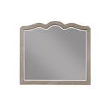 Scallop Shaped Mirror, No Assembly Required, White Poplar Finish B108P163867