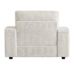 ZUN [Video]42" Oversized Chaise Lounge Indoor,Faux Rabbit Fur Sofa Bed with Storage Ottoman and N723P232726A