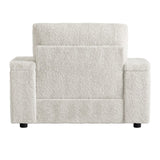 ZUN [Video]42" Oversized Chaise Lounge Indoor,Faux Rabbit Fur Sofa Bed with Storage Ottoman and N723P232726A