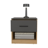 Alder 19.7" High One Drawer Nightstand Side Table end Table with Open Shelf for Bedroom, Home B070P286464