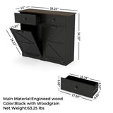 Farmhouse Black Double Tilt Out Trash for 20 Gallon Trash Cans, Free Standing Recycling 29423992
