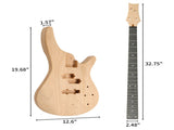 DIY 4 String IB Style Electric Bass Guitar Kits with Mahogany Body, Maple Neck and Accessories 98014597