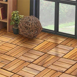 27 Pieces 12 x 12 Inch outdoor floor tilesAcacia Wood Interlocking Patio Deck Tile 92883574