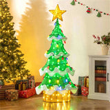 5.2ft Lighted Christmas Tree - 34 Strawberry Bulbs Star Topper, IP44 Waterproof, GreenYellow 20931116