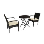 ZUN Outdoor Dining Set 3Pcs Bistro Set, 2 - Person Round 63042.00MBRN