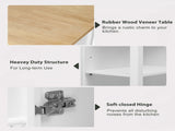 47 inch Kitchen Island with Extendable Dining Table, Rubber Wood Veneer Kitchen Table with Internal 56128666