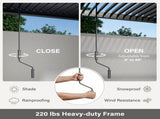 10' x 12'Pergola Modern Style with Adjustable Louvers for Outdoor Roof, Garden, Easy Assembly, 65073227