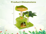 Cat Tree - 22LBS Capacity, Palm Tree Design with Self-Groomer & Scratching Posts 49377663